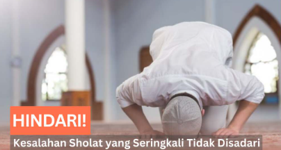 Ilustrasi seseorang sedang shalat dengan fokus yang terganggu, menggambarkan kesalahan saat beribadah