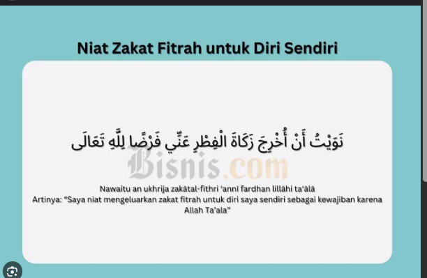 Niat Zakat Fitrah untuk Diri Sendiri